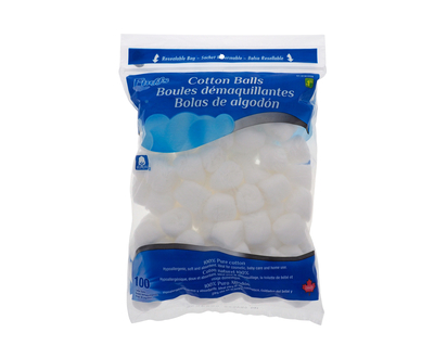 FLUFFS Cotton balls in a Bag - White - Assorted