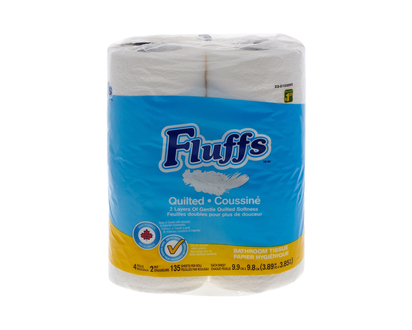 FLUFFS 2 ply 4 Rolls x 135 Sheets Toilet - 4 rolls x 135 Sheets, 2-ply