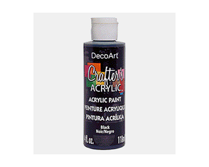 4oz Crafter's Acrylic Paint - Black - 118ml