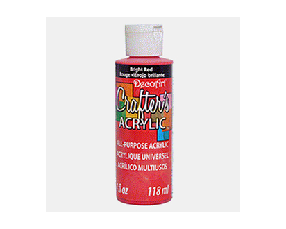 4oz Crafter's Acrylic Paint - Bright Red - 118ml