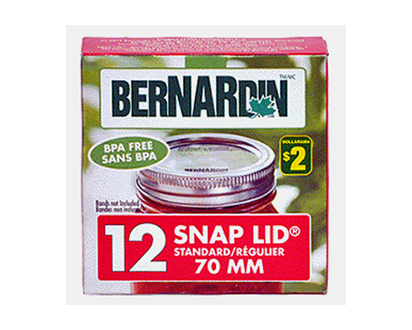 BERNARDIN 12ct Regular Mouth Snap Lids - Box of 12