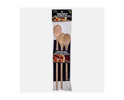 3pcs Wooden Spoon set - 10", 12", 14" - 9mm dia