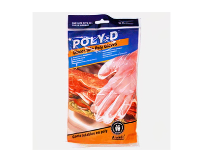 ANSELL 50pk Poly-D Polyethylene Gloves - 50pk/One Size Fits All