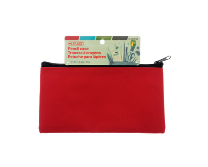 Pencil Case With Zipper Assorted Colours - 5"x9.5"