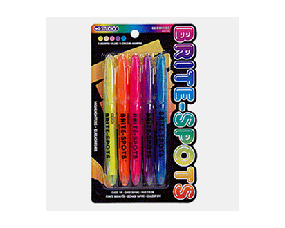 STUDIO Pqt 5 Surligneurs "Brite Spots" - Pqt 5