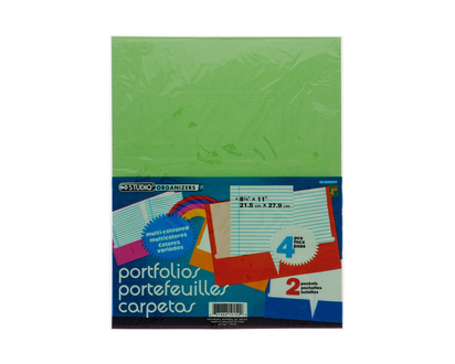 STUDIO 4 Paper Portfolios w/2 Pockets - 8.5" x 11"