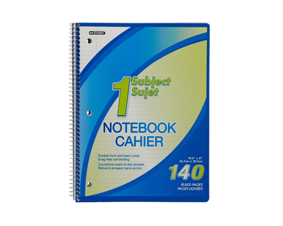 Spiral Notebook Assorted Colours - 140 pages, 56gsm, 8" x 10.5"