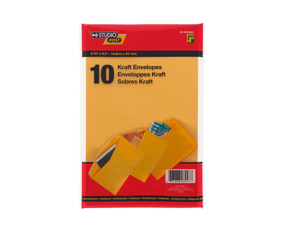 STUDIO 10pk Kraft Envelopes - 5.75"x9.5"