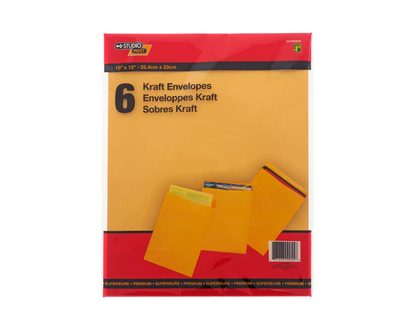 STUDIO 6pk Kraft Envelopes - 10"x13"