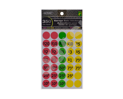 Assorted Garage Sale Price Stickers - 350ct