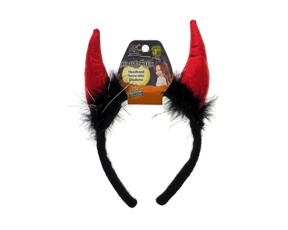 Halloween Vinyl Devil Headband-feather