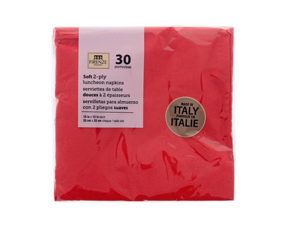 FIRENZE 30pk Luncheon Napkins 2 Ply -Red - 33cmx33cm