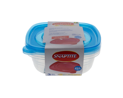 SNAPTITE 3pc Reusable Container Set - 5.5" Square
