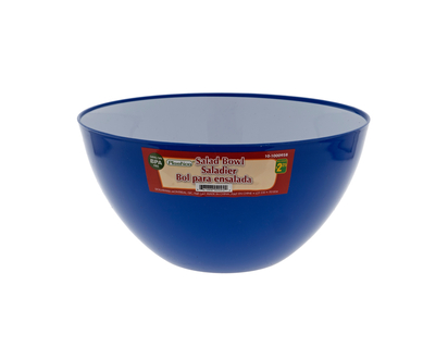 Large Plastic Salad Bowl - 2 Tones - 10"D x 5"H