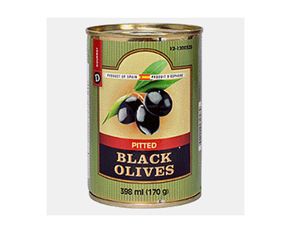 D GOURMET 398ml Pitted Black Olives - 398ml