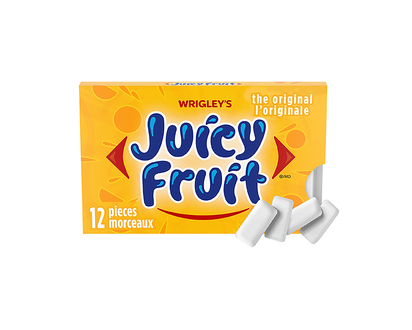 JUICY FRUIT Gum Original Sugar Free - 12ct