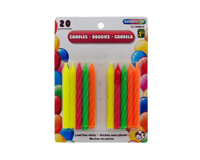 20pc/35"SpiralBirthdayCandles - 3.5"