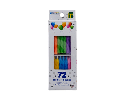 72pc/25"SpiralBirthdayCandles - 2.5"