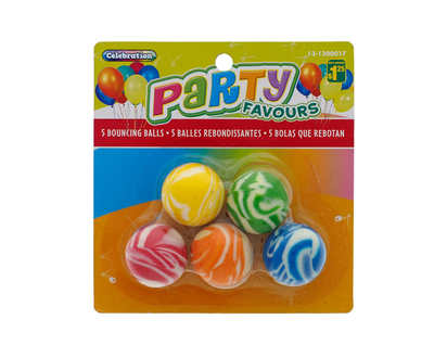 5pcs Hi Bouncing Party Balls - 31mm diam