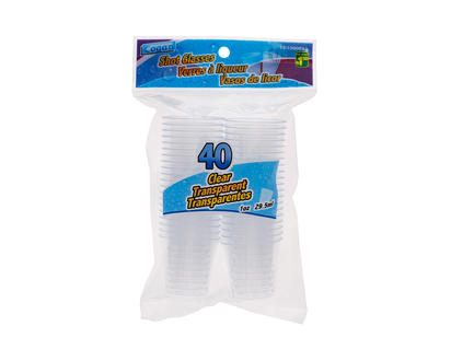 40pk/1ozPlasticShooterCups-Asst - 40pk/1oz