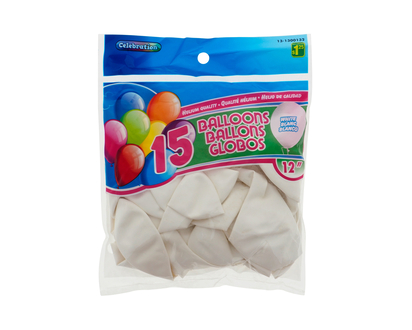 20mcx/12" Ballons - Blanc - Pqt 20/12po