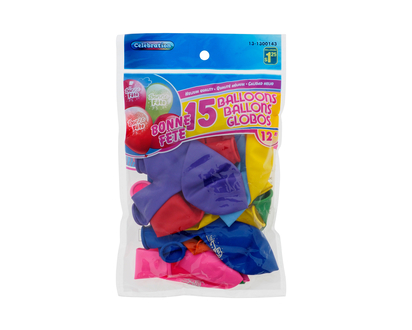Ballons Bonne Fête, 15pc - Pqt 15/12 po