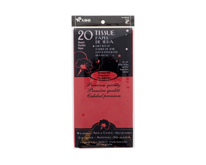 20pk Tissue Wrapping Paper -Red - 20"x26"