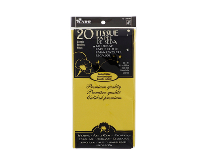 20pk Tissue Wrapping Paper - Yellow - 20"x26"
