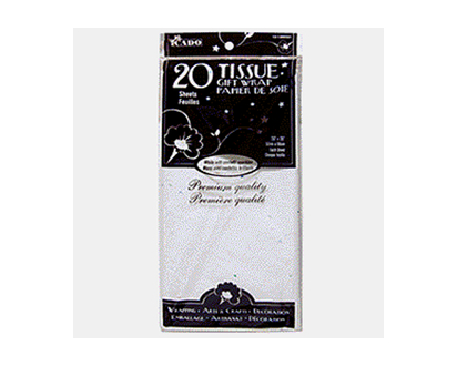 20pk Tissue Paper White Glitter - 20"x20"