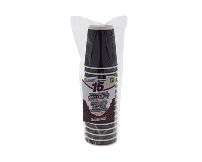 COGAN 8oz/15pk Black Ripple Coffee Cups - 15pk/8oz