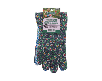 Lady's Floral Gardening Gloves - Cotton-9"