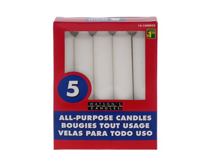 5pcs/55"AllPurposeCandles - 5.5"