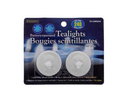 2pk Flickering Tealight Plastic Holder