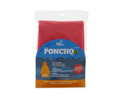 Vinyl Poncho (Assorted Colours) - In a bag