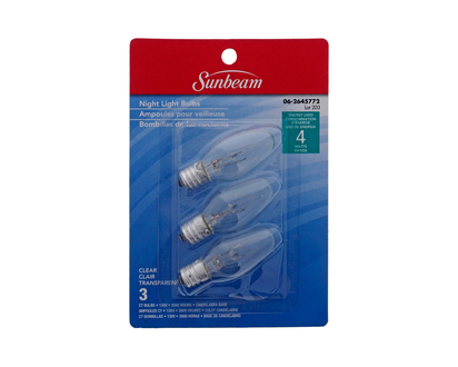 Clear 4W Nightlight Bulbs, 3 Pack - 4W/ 3-4 pk