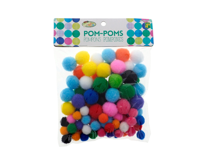 Multi-color Craft Pom Poms - 90pk/100pk