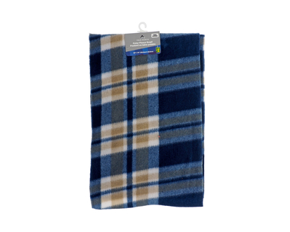 Men checkered Fleece scarf with fringes - 54"x10"