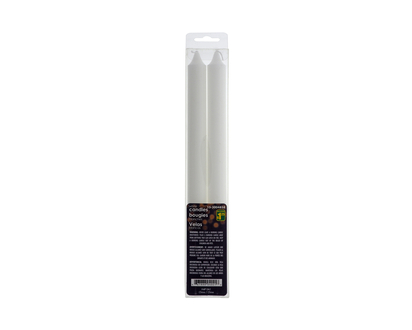 White Straight Sided Candles 2un - 10"