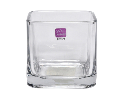 Grand Vase Carré Côté Droit en Verre - 10cmx10cmx10cm