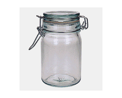 Glass Clip Jar (Assorted Colours/Shapes) - 230ml, 5"