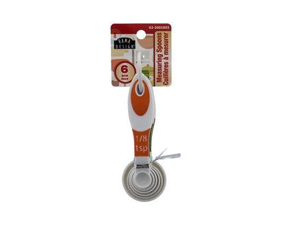 Plastic Measuring Spoon Set, 6 Pack - 1/8tsp,1/4tsp,1/2tsp,1tsp,1tbsp