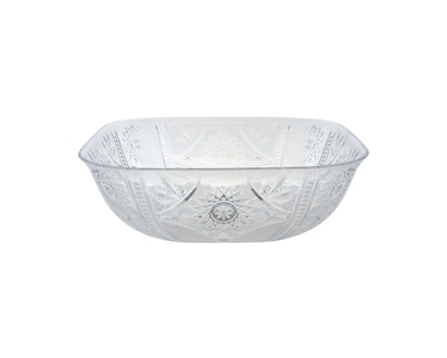 Clear Plastic Square Bowl - 2.3L/77.8 OZ
