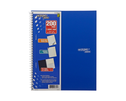 Spiral Notebook Assorted Colours - 200 pages, 56gsm, 26x20cm