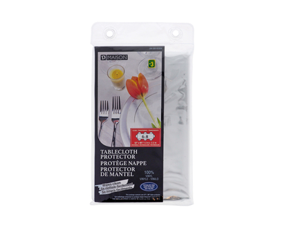 Rectangular Clear Vinyl Tablecloth - 52"x90"