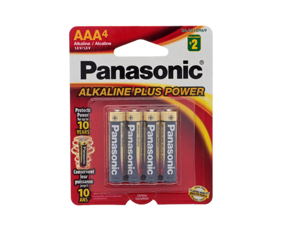 1.5V AAA Alkaline Batteries, 4 Pack - 4pk