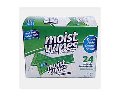 Hands & Face Moist Wipes - 24pc,5"x7.5"