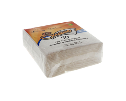 Cocktail Napkins 2 Ply, 50 Pack - 23 x 23cm/9.05 x 9.05"