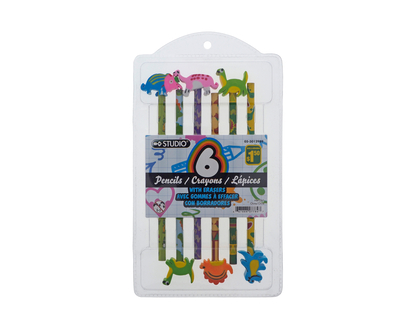 Crayon a/gomme effacer thème asst, 6pc - Pqt 6