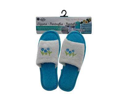 Pantoufles femme en tissu éponge peluche - P,M,G