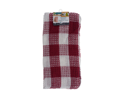 Cotton Dish Cloths, 2pc - 13"x13"